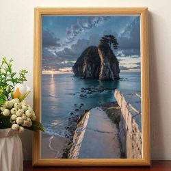 初奥 坤海岸搞笑山水油画爱坤坤艺术挂画ikun创意礼物人物装饰画摆件