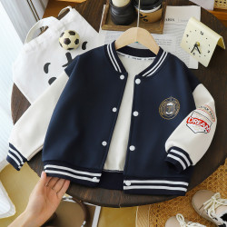 儿童春秋季新款棒球服男女童休闲印外套衣宝宝秋款童装