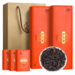 茶多欢 大红袍茶叶乌龙茶新茶2条20盒40泡送手提袋总共300克