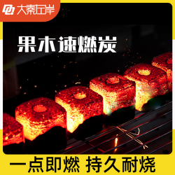 大秦左岸便携果木炭速燃易燃助燃户外批发家用室内速燃碳