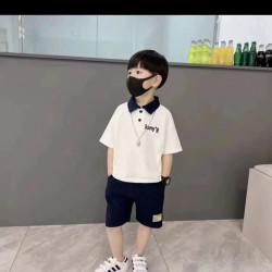 夏季男童polo衫套装2023新款休闲时尚儿童两件套韩版短袖短裤潮服