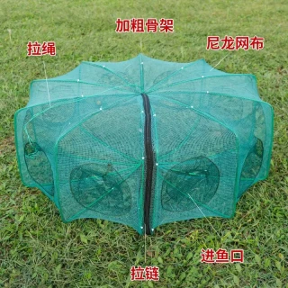 朋意 折叠虾笼捕鱼笼易进难出黄鳝渔网龙虾网笼捕虾网鱼网抓扑螃蟹鱼笼