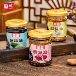简盛 潮汕特产汕头蒜头油酥160g家用火锅调味品炸蒜蓉红葱油香葱油拌面