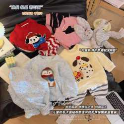 儿童睡衣秋冬2025新款男童女孩保暖软糯家居服套装