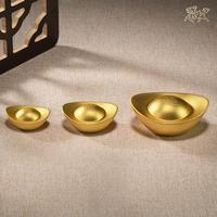 铜师傅 《鎏镀实心铜元宝》客厅桌面铜摆件 家居装饰工艺品
