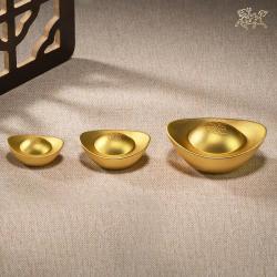 铜师傅 《鎏镀实心铜元宝》客厅桌面铜摆件 家居装饰工艺品
