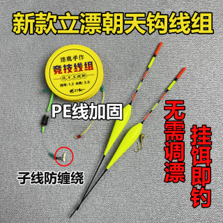 新款立漂朝天钩线组主线双钩传统套装铜头钩免调漂手工调好漂线组