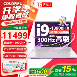 七彩虹 隐星G16Pro 学生游戏本笔记本电脑电竞本i9-13900HX+5070Ti 16GB+1TB