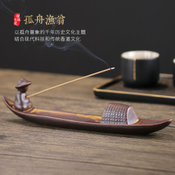 陶瓷仿古钓鱼翁线香插香炉熏香家用室内插香座点香座创意精美摆件