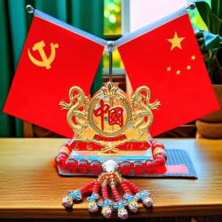 车载高档香水座摆件小红旗中控中式中控台摆件
