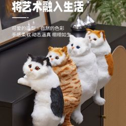 烘焙精灵 仿真猫咪摆件创意儿童礼物电视猫挂猫室内摆件悬挂式中小型