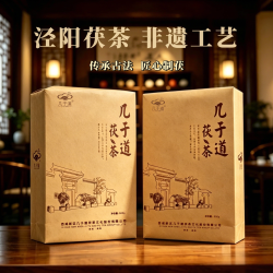 几于道 经典手筑500g泾阳茯茶 黑茶口粮 陕西特产金花茯茶回甘明显