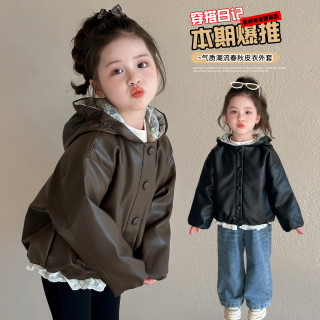 加绒蕾丝连帽2026外套爆款春秋冬季新款中小童洋加厚女童女童春装