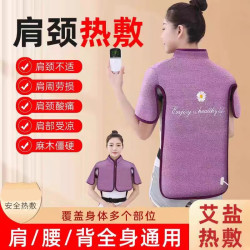 电加热海盐粗盐艾绒马甲热敷包盐袋理疗护肩颈背部艾灸