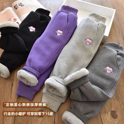 女童女宝棉裤冬季外穿洋气一条过冬裤中大童三层加厚女童加绒裤子