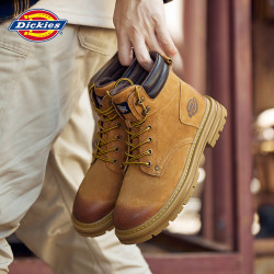 Dickies 马丁靴2026春季保暖男士工装棉鞋休闲真皮大黄靴高帮男鞋