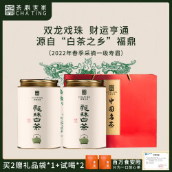 茶鼎世家福鼎春采寿眉白茶龙珠型清甜耐泡礼盒罐装赠礼