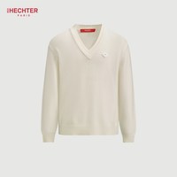 HECHTER HRCHTER/赫仕特男装V领套头羊毛衫秋冬季白色保暖针织衫HN42003