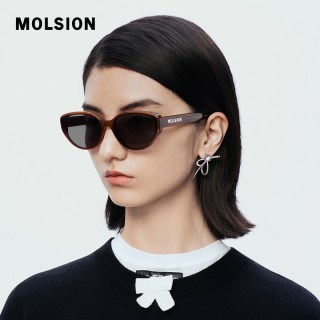 88VIP：MOLSION 墨镜猫眼框女款高级感防晒防紫外线偏光复古太阳镜男MS3083