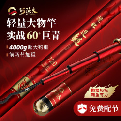 巧渔夫轻量大物鲢鳙鱼竿手竿超轻超硬鲤鱼台钓鱼杆