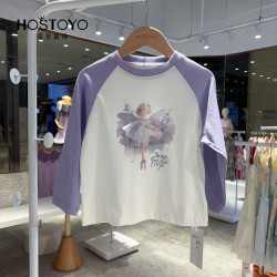 皇室童缘 2025秋季女童新款休闲甜美卡通印花圆领T恤17730235016