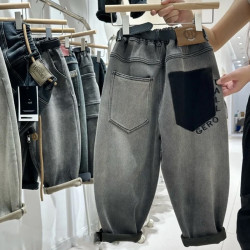 秋冬季奥利绒儿童加绒牛仔裤冬季加绒牛仔裤男童