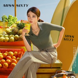 MISS SIXTY [露肚脐]Miss Sixty羊毛桑蚕丝针织衫短款上衣毛衣