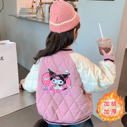 女童棉服冬2024新款洋气儿童加绒加厚棉衣小女孩冬季棉袄