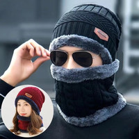男生冬季户外钓鱼帽子加绒加厚骑车防风防寒滑雪保暖针织包头帽