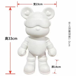 竞拍抢拍32cm纯手工制作diy创意摆件流体熊/兔潮玩站立摆件
