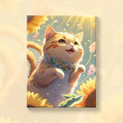 瓶子猫咪|真心数字油画diy星星公主填充水油彩手绘礼物丙烯装饰画