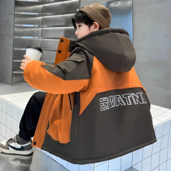 男童冬装棉衣2025新款加绒外套中大童冬季棉袄派克棉服