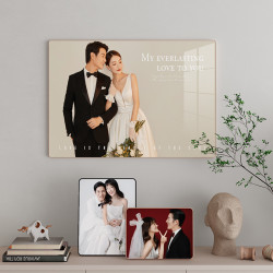 一面墙 相框摆台挂墙定制婚纱照放大儿童宝宝写真装裱水晶像框制作相片