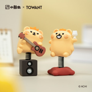 小熊虫原创滴胶摇摇乐公仔汽车工位摆件可爱创意动漫周边解压好物