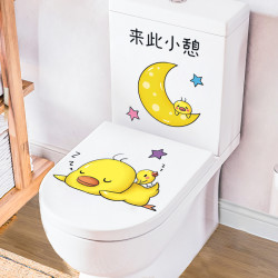 卡通马桶贴纸 趣味坐便盖贴画 防水防污  搞笑可爱贴画 厕所墙贴