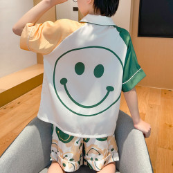 檀韵 男童睡衣儿童家居服夏季冰丝套装短袖薄款宝宝男孩夏天居家空调服