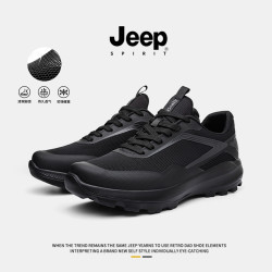 JEEP SPIRIT JEEPSPIRIT吉普男鞋2026年新款透气舒适黑色休闲鞋增高流行运动鞋