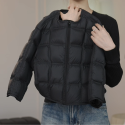 儿童棉服冬装2025新款韩版时尚百搭加厚保暖方格泡芙棉服