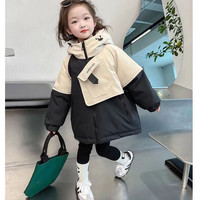女童棉服中长款女宝冬装洋气2025新款女童外套冬季加厚女孩衣服