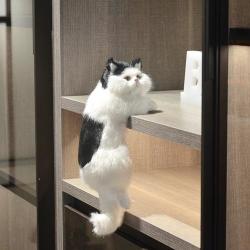 如华福禄 悬挂式仿真猫宠物家居摆件 结婚礼物 手工艺品创意礼物可爱大型