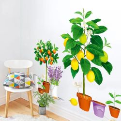 3d立体墙贴画植物花卉水果盆栽贴纸卧室客厅玄关墙面装饰墙纸自粘
