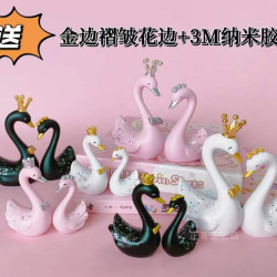 创意皇冠树脂天鹅摆件