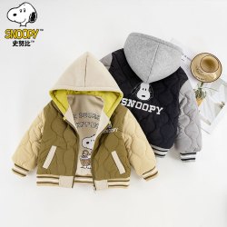 史努比 秋冬2025新款儿童时尚百搭潮酷双面穿外套洋气加绒加厚宝宝