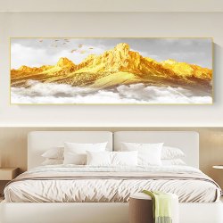 房间背景墙贴壁画网红酒店2025宾馆背靠金山床头装饰画