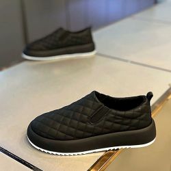 一脚蹬男鞋2026新款棉鞋加绒保暖厚底皮面豆豆鞋时尚永州面包鞋