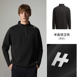 HECHTER 赫仕特拉链结构半高领卫衣春秋运动休闲男