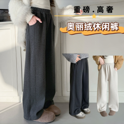 女童加绒裤子2025冬季新款加厚直筒裤中大童奥利绒百搭休闲裤长裤