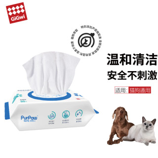 GiGwi 宠物湿巾猫咪狗狗擦泪痕宠物专用清洁湿纸巾80抽 正装80抽*3包