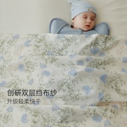OAK FAMILY 婴儿双层纱布浴巾纯棉新生儿超软洗澡吸水包被大包巾