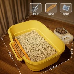 小猫日记 猫砂盆特大号半封闭开放式猫厕所幼猫沙盆猫咪屎盆防外溅